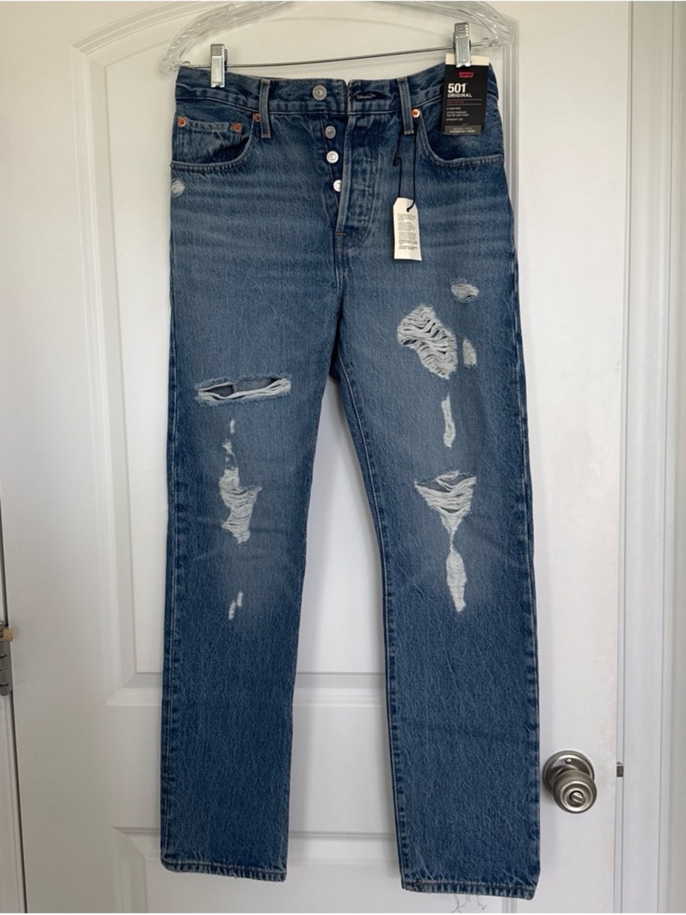 Levi's 501 Original Hits Different Distressed Jeans - Medium Wash